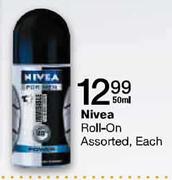 Nivea Roll-On Assorted, Each-50ml
