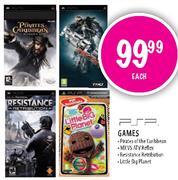 PSP Games Pirates Of The Caribbean, MX Vs ATV Reflex, Resistance Retribution, Little Big Planet-Each
