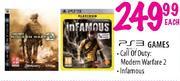 PS3 Games Call Of Duty: Modern Walfare 2 & Infamous-Each