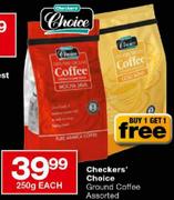 Checkers Choice Ground Coffee Assorted-250g Each
