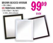 Brown Beaded Mirror-400x500mm Each