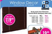 Ready-Made 25mm Aluminium Venetain Blinds-1000x1000mm