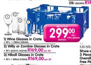 Wine Glasses In Crate 30's-240ml