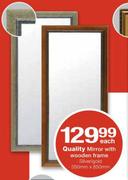 Quality Mirror with Wooden Frame-350mm x 850mm Each