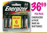 Energizer 6 Pack Max AA Batteries-Per Pack