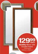 Quality Mirror with Wooden Frame-350mm x 850mm Each