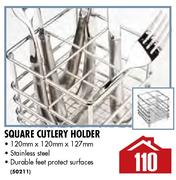 Stainless Steel Square Cutlery Holder-120mmx120mmx127mm
