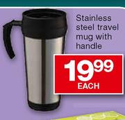 Stainless Steel Travel Mug with Handle-each
