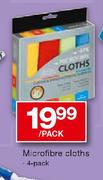 Microfibre Cloths-4 pack per pack