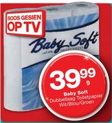 Baby Soft Dubbellaag Toiletpapier Wit/Blou/Groen-9's