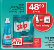 Skip Washing Powder-2kg/Laundry Liquid-750ml Each