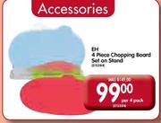 EH 4 Piece Chopping Board Set On Stand-Per 4 Pack