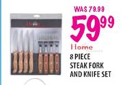 Home Elegance 8 Piece Steak Fork and Knife Set