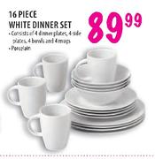 16 Piece White Dinner Set