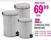 Simple Choice Stainless Steel Round Bin-20 Ltr each