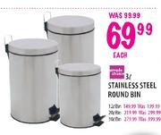 Simple Choice Stainless Steel Round Bin-12 Ltr each