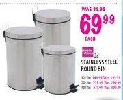 Simple Choice Stainless Steel Round Bin-3 Ltr each