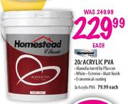 Homestead Acrylic PVA-20Ltr Each