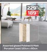 K Carrim Assorted Glazed Polished Porcelain & Matt Porcelain(Slab) 120cmX60cm