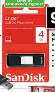 SanDisk Flash Drives 4GB Cruzer Blade-each