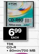 TDK CD-R 80min/700 MB-each
