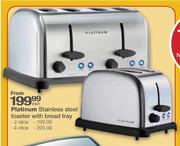 Platinum 4 Slice Stainless Steel Toaster With Bread Tray