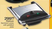Platinum Sandwich Press With Griddled Plate-Each