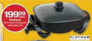 Platinum Non-Stick Frying Pan With Glass Lid-Each
