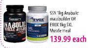 SSN Anabolic Massbuilder-1kg Or EVOX 5XL Muscle Meal-1kg Each