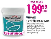 Homestead Textured Acrylic White-15Ltr Each