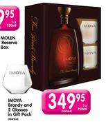 Imoya Brandy & 2 Glasses In Gift Pack-1x750ml