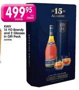 KWV 15 Yo Brandy & In Gift Pack-1x750ml