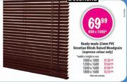 Ready-Made 25mm PVC Venetian Blinds Raised Woodgrain-1600x1600mm