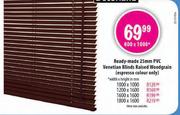 Ready-Made 25mm PVC Venetian Blinds Raised Woodgrain-1800x1600mm