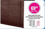 Ready-Made 25mm PVC Venetian Blinds Raised Woodgrain-1200x1600mm