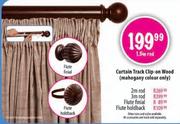 Curtain Track Clip-On Wood-2m Rod
