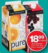 Pure Refresh 100% Fruit Juice Blend - 2 Ltr Each
