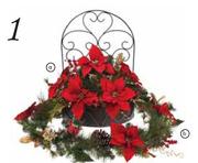 Poinsettia Wall Basket Each