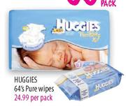 Huggies Pure Wipes-64's Pack