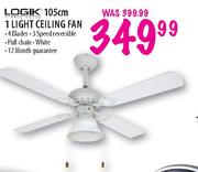 Logik 105cm 1 Light Ceiling Fan