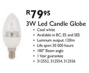 3W LED Candle Globe