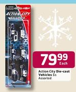 Action City Die-Cast Vehicles Assorted-6's Each