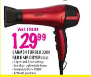 Carmen Turblo 2200 Red Hair Dryer (516)