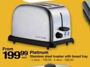 Platinum Stainless Steel Toaster With Bread Tray-Each