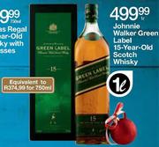 Johnnie Walker Green Label 15-Year-Old Scotch Whisky-1Ltr