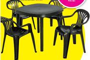 Antracite 4 Seater Ebony Patio Set-Per Set
