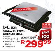 ByD:sign Sandwich Press & Health Grill (BSM1001)