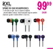 2XL Spoke In-Ear Headphones-Each