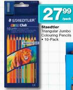 Staedtler Tringular Jumbo Colouring Pencils-10-Pack