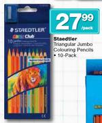 Staedtler Triangular Jumbo Colouring Pencils 10 Pack-Per Pack